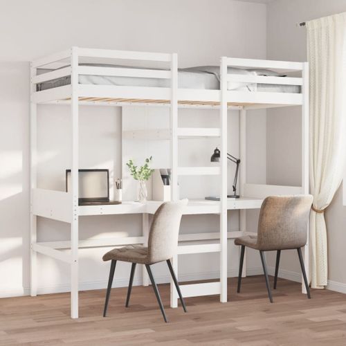 Vidaxl Cadre De Lit Superposé Sans Matelas Blanc 80x200 Cm Pin Massif