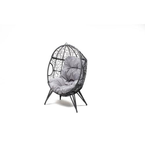 Jane - Fauteuil ¿Uf Sur Pied En Rotin Gris