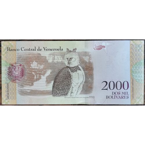 Billet 2000 Bolivares Venezuela - 2016 - Harpie Féroce - Guaicaipuro