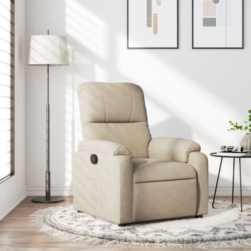 Vidaxl Fauteuil Inclinable Crème Tissu Microfibre