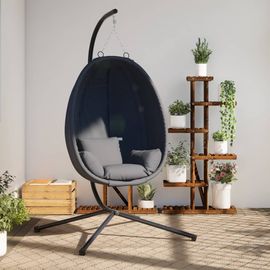 Vidaxl Chaise Suspendue En Forme D'?uf Avec Support Anthracite