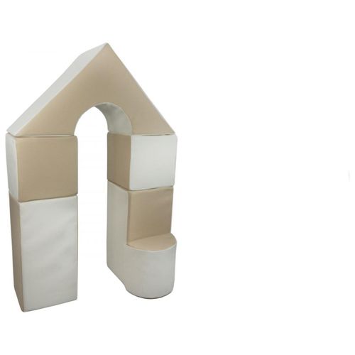 Petit Château - Lot De 11 Blocs En Mousse Pour Le Jeu Blanc, Cappuccino