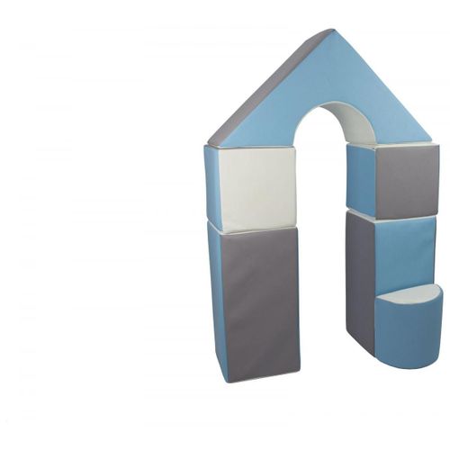 Petit Château - Lot De 11 Blocs En Mousse Pour Le Jeu Blanc, Bleu Clair, Gris