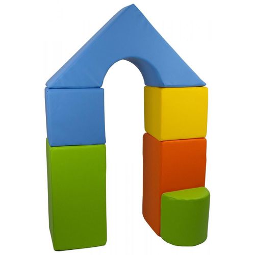 Petit Château - Lot De 11 Blocs En Mousse Pour Le Jeu Jaune, Vert, Bleu, Orange