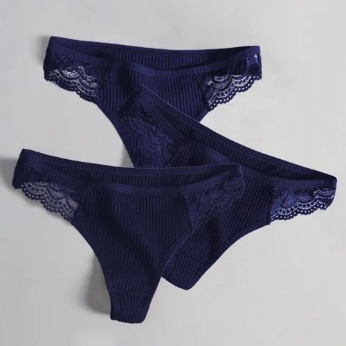 Culotte En Dentelle Grande Taille Pour Femme,String En Coton,Slip Taille Basse,Intimes Doux,Sous-Vêtements Sexy,Lingerie À La Mode,3 Pièces - Type T2s-3qinse-3pcs-M 55-65kg