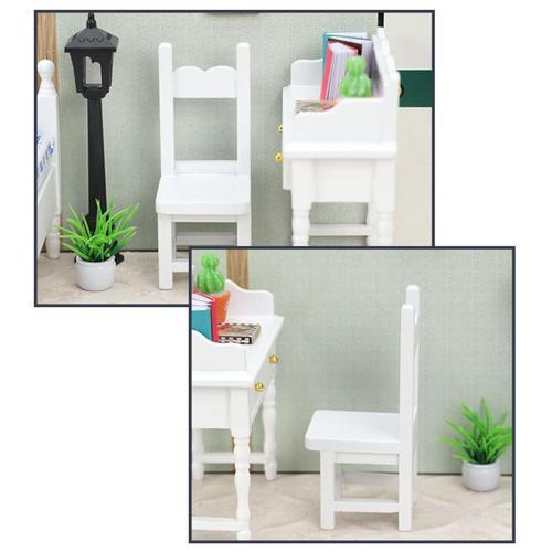 Miniature Exquis simulé chaise en bois Maison de Poupée Mobilier accessoire decorat 