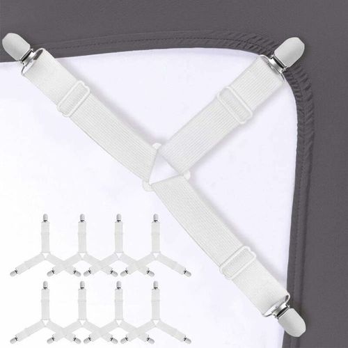 2021 8pcs Attache Drap Housse Tendeur Drap Housse Lit Drap De Lit Attaches Triangle Sangles De Soutient Pour Drap-Housse Et Drap (2c8)