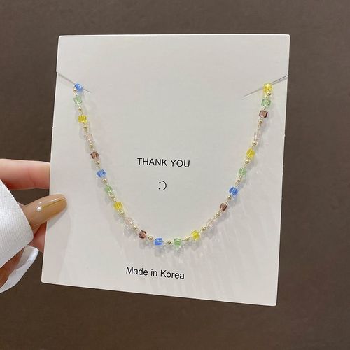 2021 Nouveau Collier En Cristal Multicolore D't A La Mode Ins Collier De Clavicule Design De Niche De Style lgant-X510 Or