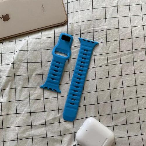 Bracelet Sport Léger En Silicone Souple Pour Apple Watch,Bracelet Pour Iwatch Ultra 9,8,7,6,Se 5,38mm,40mm,42mm,44mm,45mm,49mm - Type Sky Blue-42 44 45 49mm