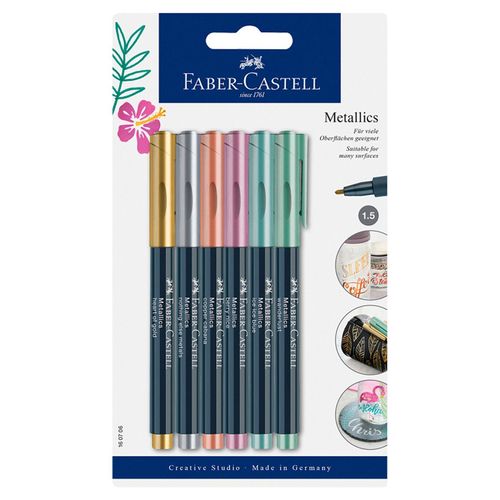 Faber-Castell - Metallics Marker, 6 Pc (160706)