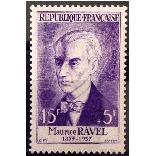 France 1956, Très Beau Timbre Neuf** Luxe Yvert 1071, Série Célébrités, Maurice Ravel, Cote 10 Euros.