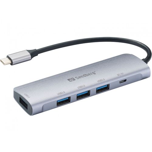 Hub 4port Sandberg 4xusb3.0 Superspeed Passiv Silver
