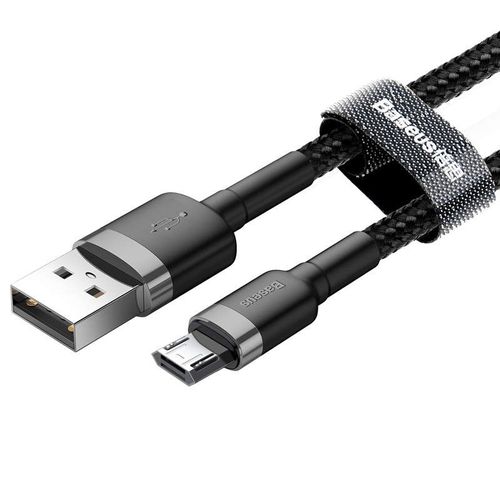 Baseus Micro Usb Cafule Cable 2.4a 1m Gray + Black (camklf-bg1)