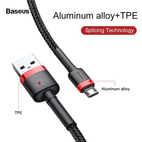 Baseus Micro Usb Cafule Cable 1.5a 2m Red + Black (camklf-c91)