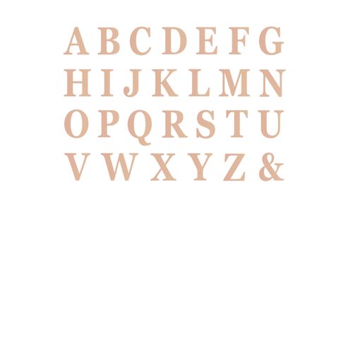 48 Lettres Adhésives Rose Gold 13,5 Cm