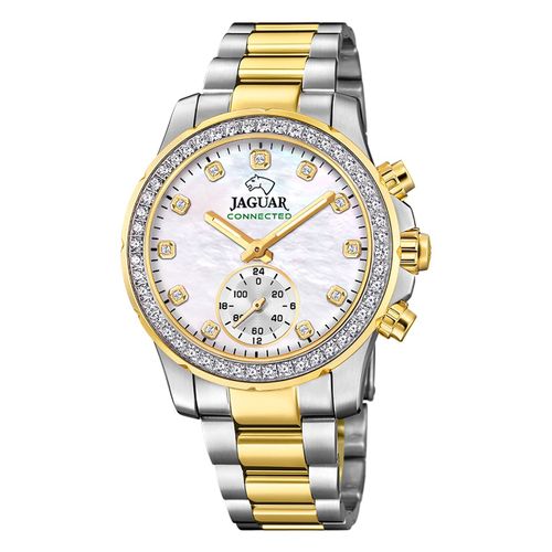 Montre Femme Jaguar Acier Inoxydable Argent Or Montre Bracelet Connectée Jaguar Uj982/1