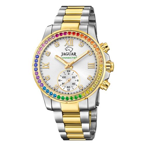 Montre Femme Jaguar Acier Inoxydable Argent Or Montre Bracelet Connectée Jaguar Uj982/4