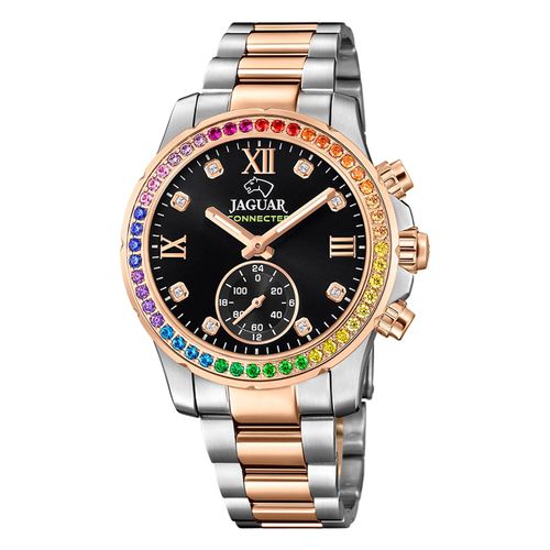 Montre Femme Jaguar Acier Inoxydable Argent Rose Or Jaguar Montre Bracelet Connectée Uj981/5
