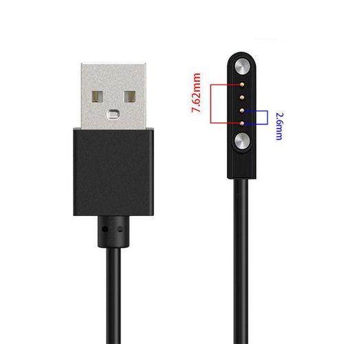 Adaptateur De Chargeur Usb Smartwatch S6 Câble De Charge Pour Adultes Et Enfants Accessoires De Fil De Charge D'alimentation 2 Broches 4 Broches