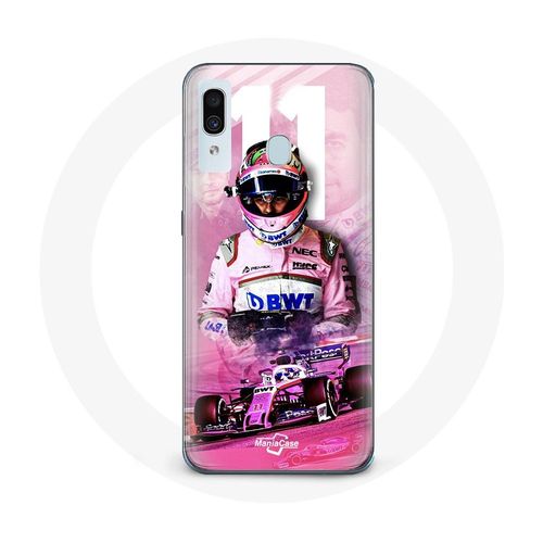 Coque Pour Samsung Galaxy A30 Formule 1 Sergio Pérez Pilote De F1 Rose
