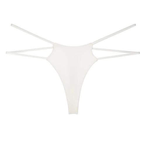 Felinus-Culotte Sexy Pour Femme,Sous-Vêtement Taille Basse,Double Sangle Fine,String,Sans Couture,Respirant,Lingerie Féminine - Type White-01-S