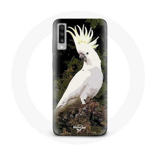 Coque Pour Samsung Galaxy A50 Cacatoes Perroquets Blanc Sur L'arbre