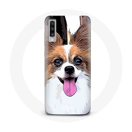 Coque Pour Samsung Galaxy A50 Épagneul Nain Continental Papillon Chiot Blanc Et Marron