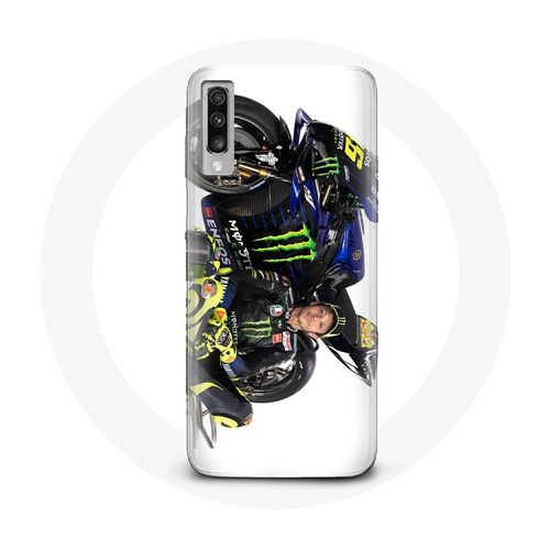 Coque Pour Samsung Galaxy A50 Valentino Rossi Pilote De Vitesse Fond Blanc