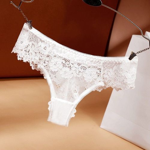 Culotte Sexy En Dentelle Noire Pour Femme,Sous-Vêtements Amples,String G,Lingerie Respirante,Tentation,Broderie Intime - Type White-Xl