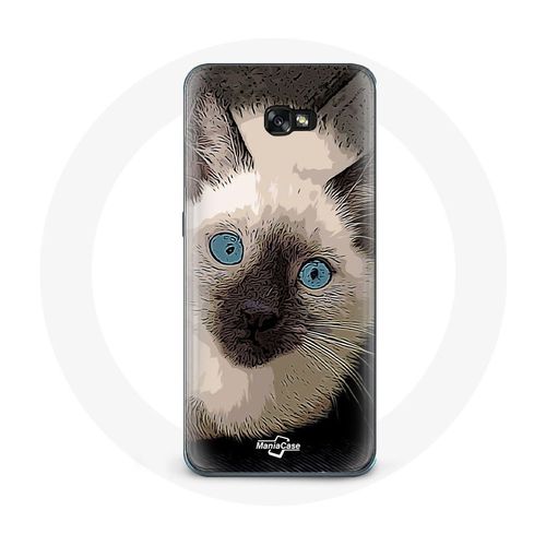 Coque Pour Samsung Galaxy A5 2017 Chat Siamois Noir Et Blanc Aux Yeux Bleus