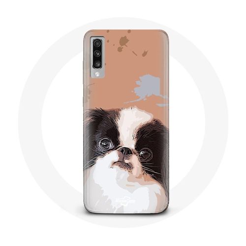 Coque Pour Samsung Galaxy A50 Épagneul Japonais Noir Et Blanc Race De Chiens