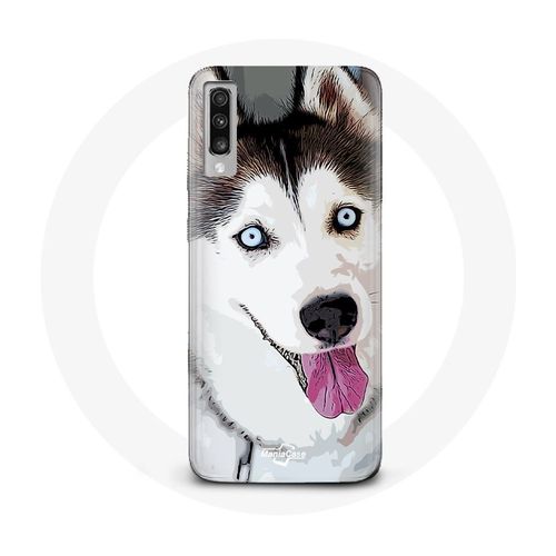 Coque Pour Samsung Galaxy A50 Husky Blanc De Sibérie Yeux Bleus
