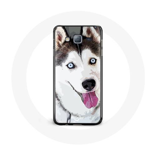 Coque Pour Samsung Galaxy Grand Prime Husky Blanc De Sibérie Yeux Bleus