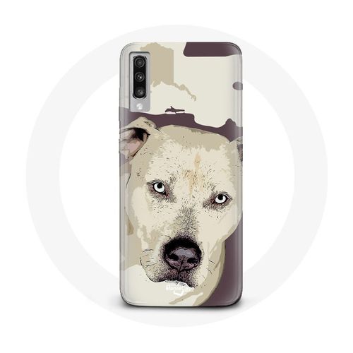 Coque Pour Samsung Galaxy A50 Chien De Pitbull Blanc