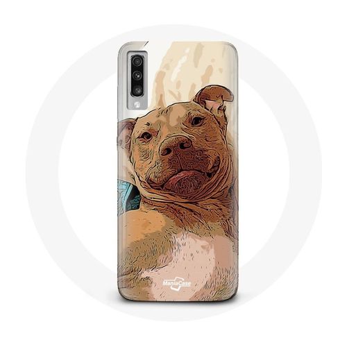 Coque Pour Samsung Galaxy A50 American Pit Bull Terrier Marron
