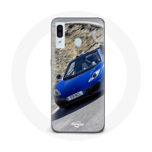 Coque Pour Samsung Galaxy A20 Formule 1 Mclaren Voiture Bleu