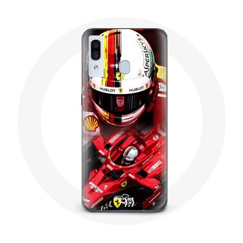 Coque Pour Samsung Galaxy A20 Formule 1 Sebastian Vettel F1 Rouge