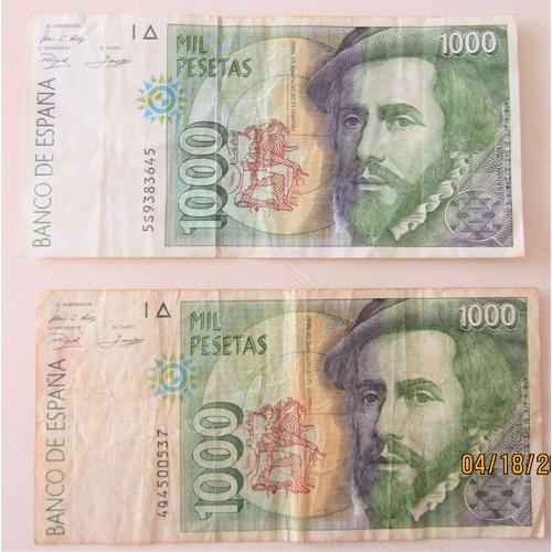 1000 Pesetas 1992 - 2 Billets
