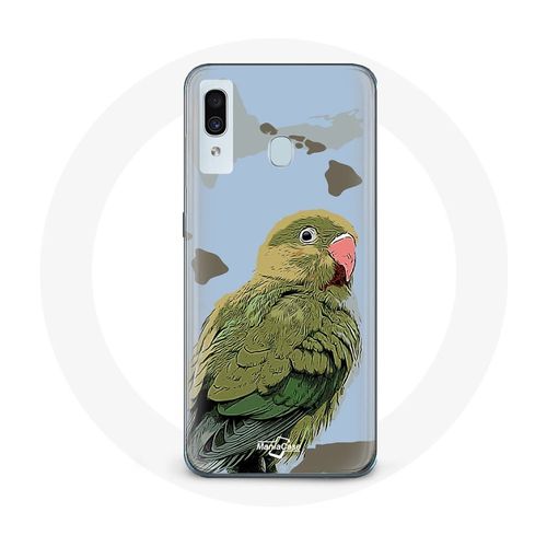 Coque Pour Samsung Galaxy A40 Perruches Oiseaux Vert