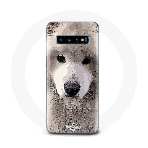 Coque Pour Samsung Galaxy S10 Edge Samoyède Gris Race De Chiens