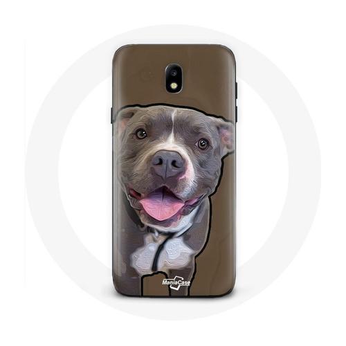 Coque Pour Samsung Galaxy S4 Chien Pitbull Blanc Gris