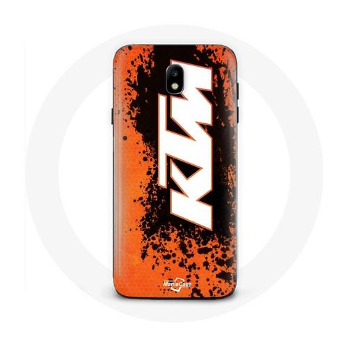 Coque Pour Samsung Galaxy S4 Ktm Logo Blanc Fond Orange