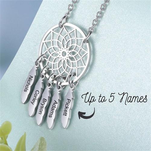 Collier En Acier Inoxydable, Pendentif Fleur De Vie Personnalisé, Cadeau D'anniversaire, Nom De Membre De La Famille Pour Maman