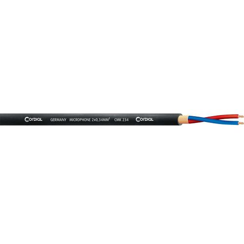 Câble Audio Micro Professionnel 2 x 0,34 mm 100 m - Cordial ECL CMK234-BLACK100