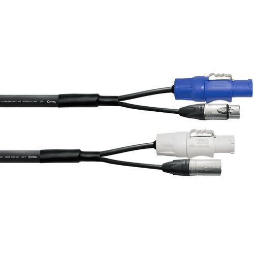 Câble DMX Hybride XLR 3 points + PowerCON 10 m - Cordial ELC CPH10-DMX1-PWR1