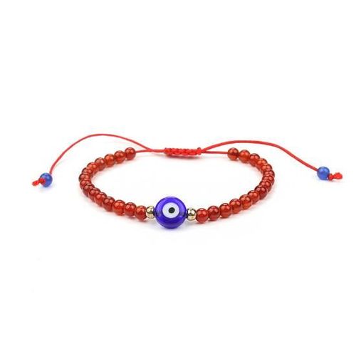 Bracelet En Grenat Naturel Pour Femmes, Perles Mauvais ¿Il, Corde Rouge, Fil Porte-Bonheur, Bijoux Tressés, Bracelets Mauvais Yeux