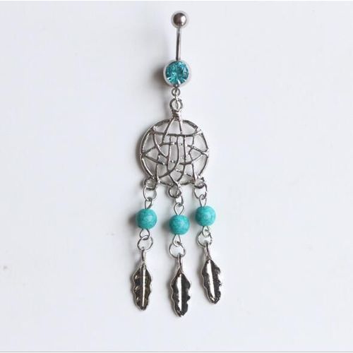Piercing De Nombril En Acier Chirurgical Pour Femmes, 1 Pièce, Cristal Blanc, Mode, Capteur De Rêves, Anneaux, Boutons De Ventre