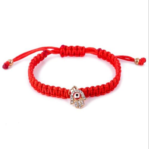Bracelet En Corde Tressée Rouge Main De Fatima, Strass, Pour Filles Et Femmes, Bijoux À La Mode, Turquie Mauvais Yeux, Chaîne De Charme, Nouvelle Collection