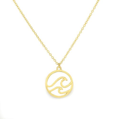 Collier Avec Pendentifs En Alliage Doré Pour Hommes Et Femmes, Ajouré, Ondulé, Unisexe, Bijoux Tendance, Cadeau De Plage, Nouvelle Collection, 2021