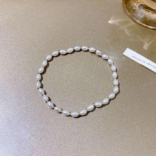 2022 Nouveau Hong Kong Style Perle Bracelet Filles Polyvalent Simple Perl Bracelet Rglable lastique Corde Main Bijoux-Perle # S316 Or